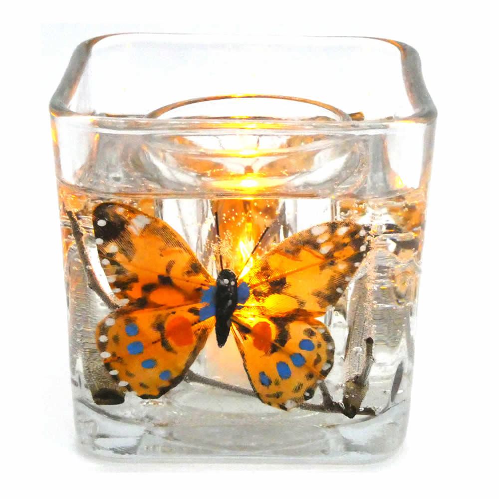 Flameless Colorful Butterfly Forever Gel Candle
