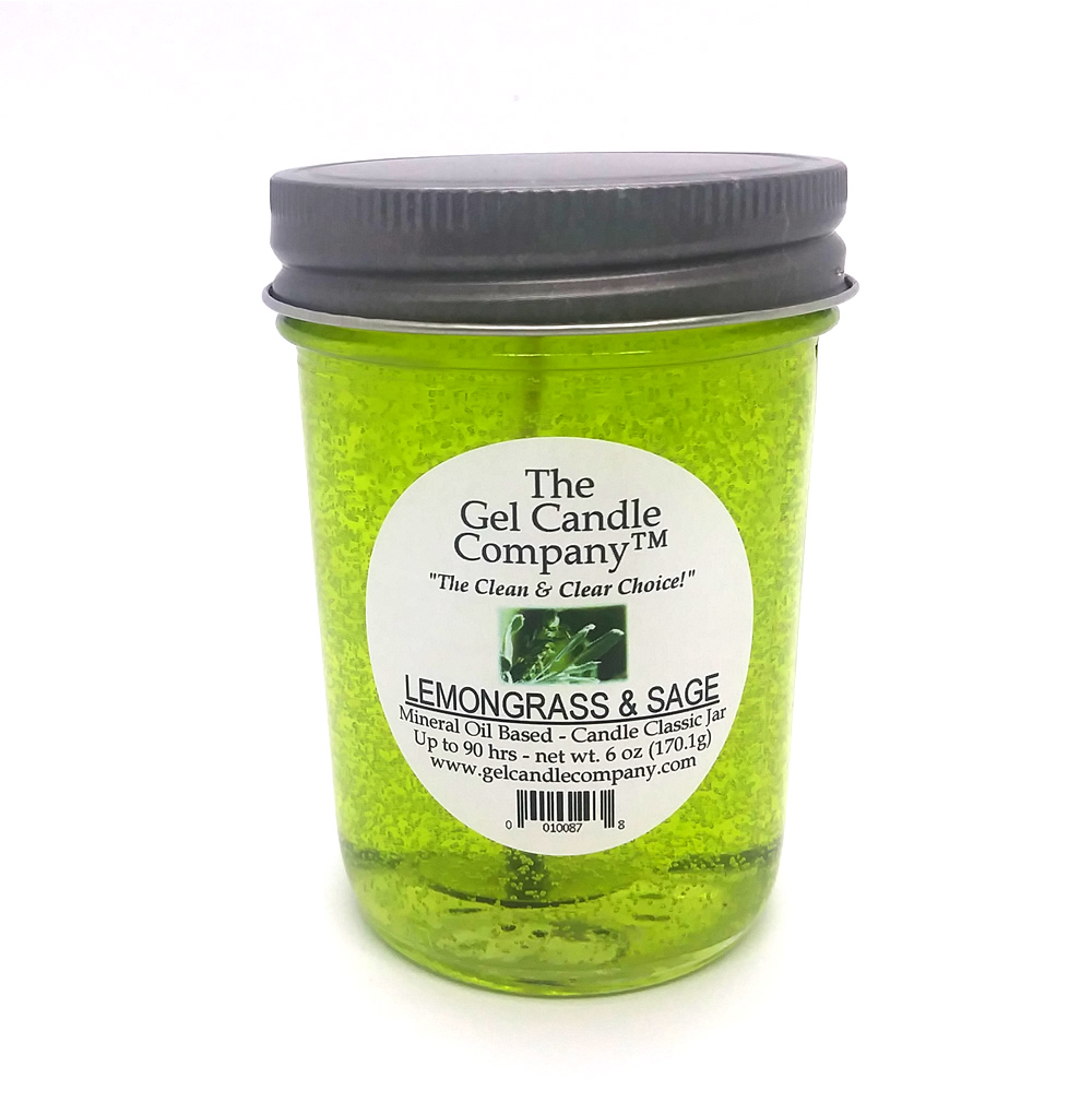 Lemongrass and Sage 90 Hour Gel Candle Classic Jar - Click Image to Close