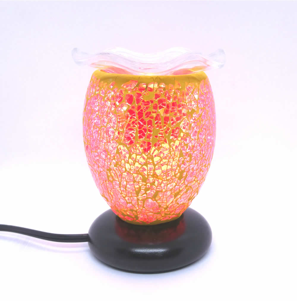Coral Cracked Cylinder Dimmable Diffuser Warmer