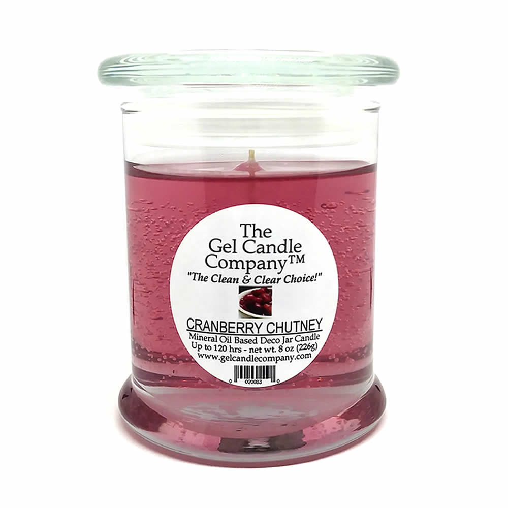 Cranberry Chutney Scented Gel Candle up to 120 Hour Deco Jar - Click Image to Close