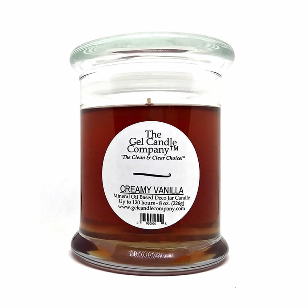 Creamy Vanilla Scented Gel Candle up to 120 Hour Deco Jar - Click Image to Close