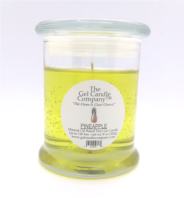 Pineapple Scented Gel Candle up to 120 Hour Deco Jar - Click Image to Close