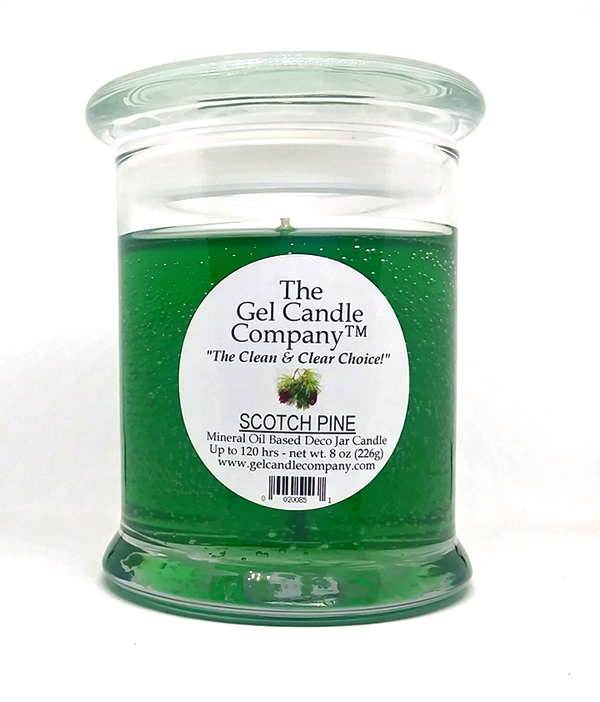 Scotch Pine Scented Gel Candle up to 120 Hour Deco Jar - Click Image to Close
