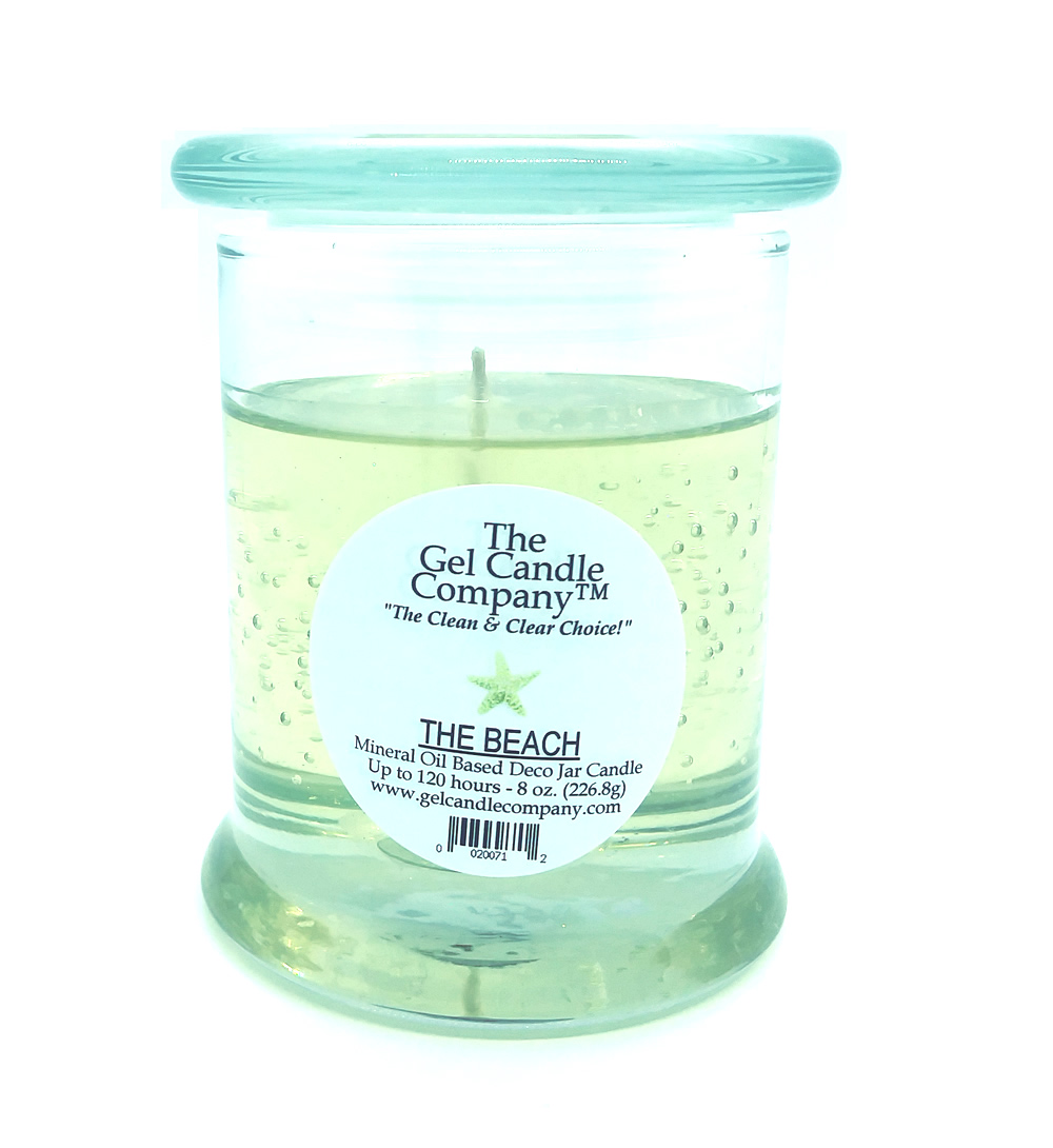 The Beach Scented Gel Candle up to 120 Hour Deco Jar - Click Image to Close