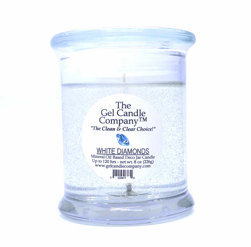 White Diamonds Scented Gel Candle up to 120 Hour Deco Jar