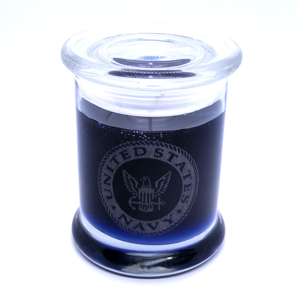 US Navy Etched Glass MID SUMMERS INSPIRED Scented Gel Candle