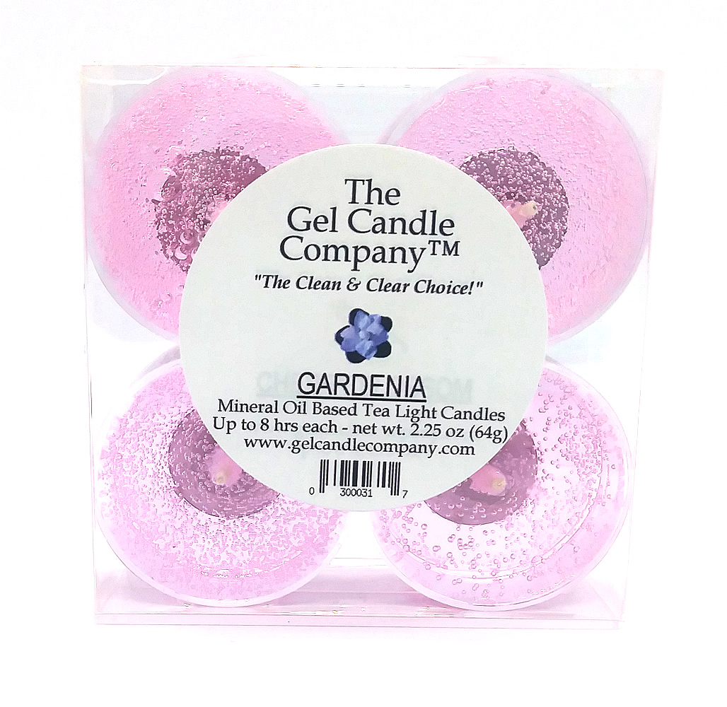 Gardenia Scented Gel Candle Tea Lights - 4 pk. - Click Image to Close