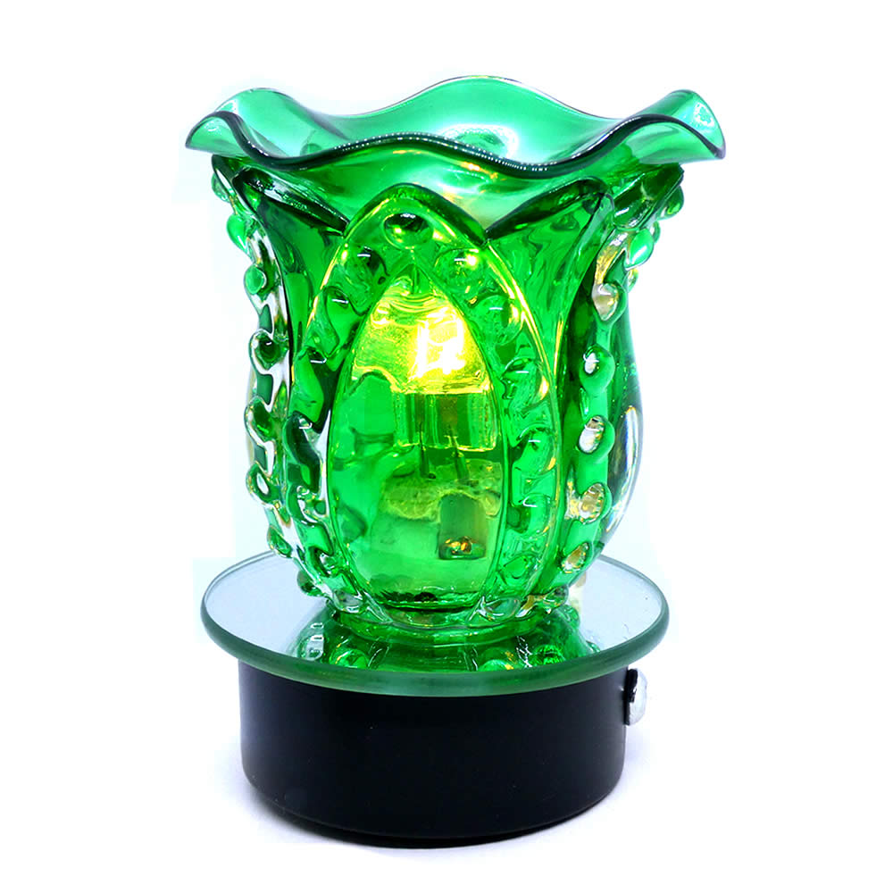 Green Crown Glass Plugin Warmer Oil Touch Dimmer Control