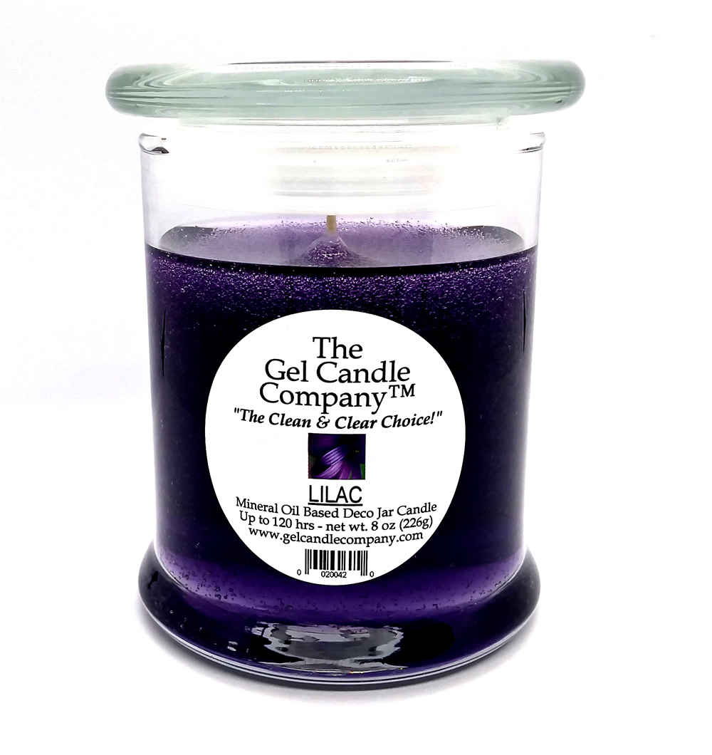 Lilac Scented Gel Candle up to 120 Hour Deco Jar - Click Image to Close