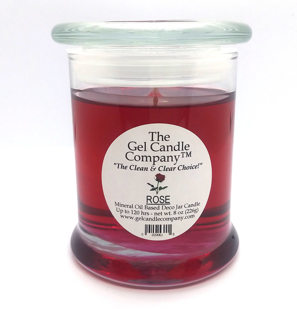 Rose Scented Gel Candle up to 120 Hour Deco Jar