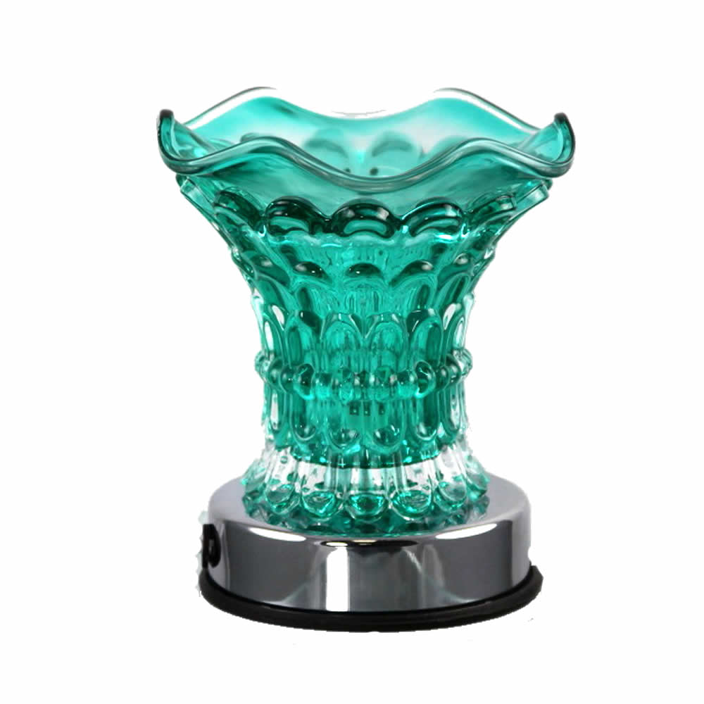Teal Glass Touch Activation Warmer Diffuser - Click Image to Close