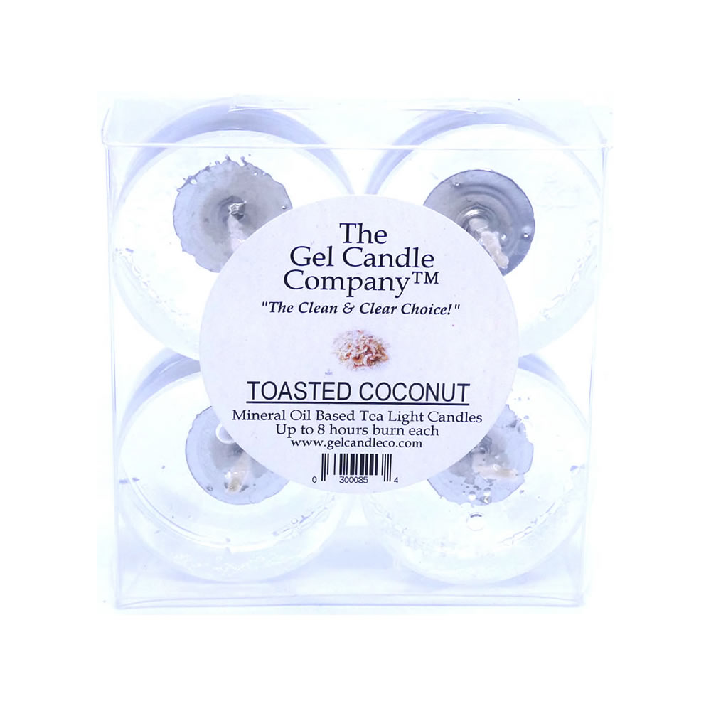 Toasted Coconut Scented Gel Candle Tea Lights - 4 pk.