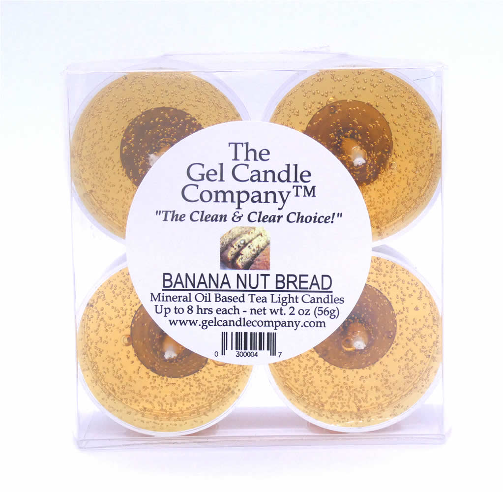 Banana Nut Bread Scented Gel Candle Tea Lights - 4 pk. - Click Image to Close