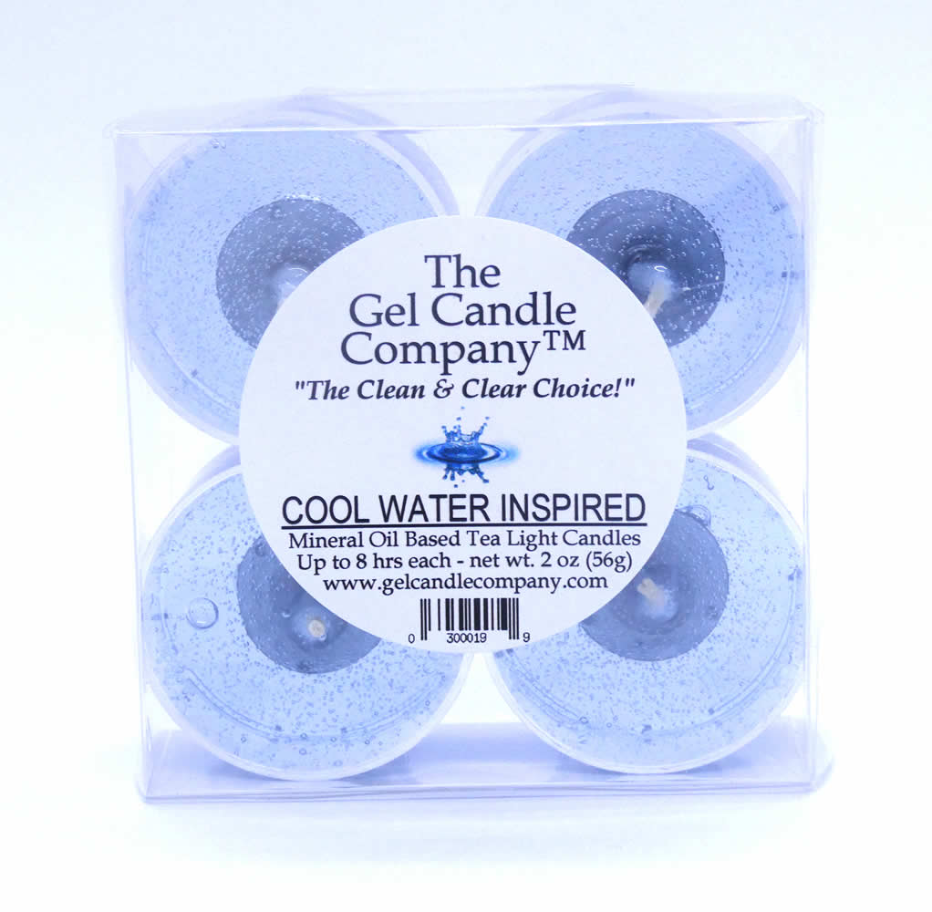 Coolwater Inspired Scented Gel Candle Tea Lights - 4 pk.
