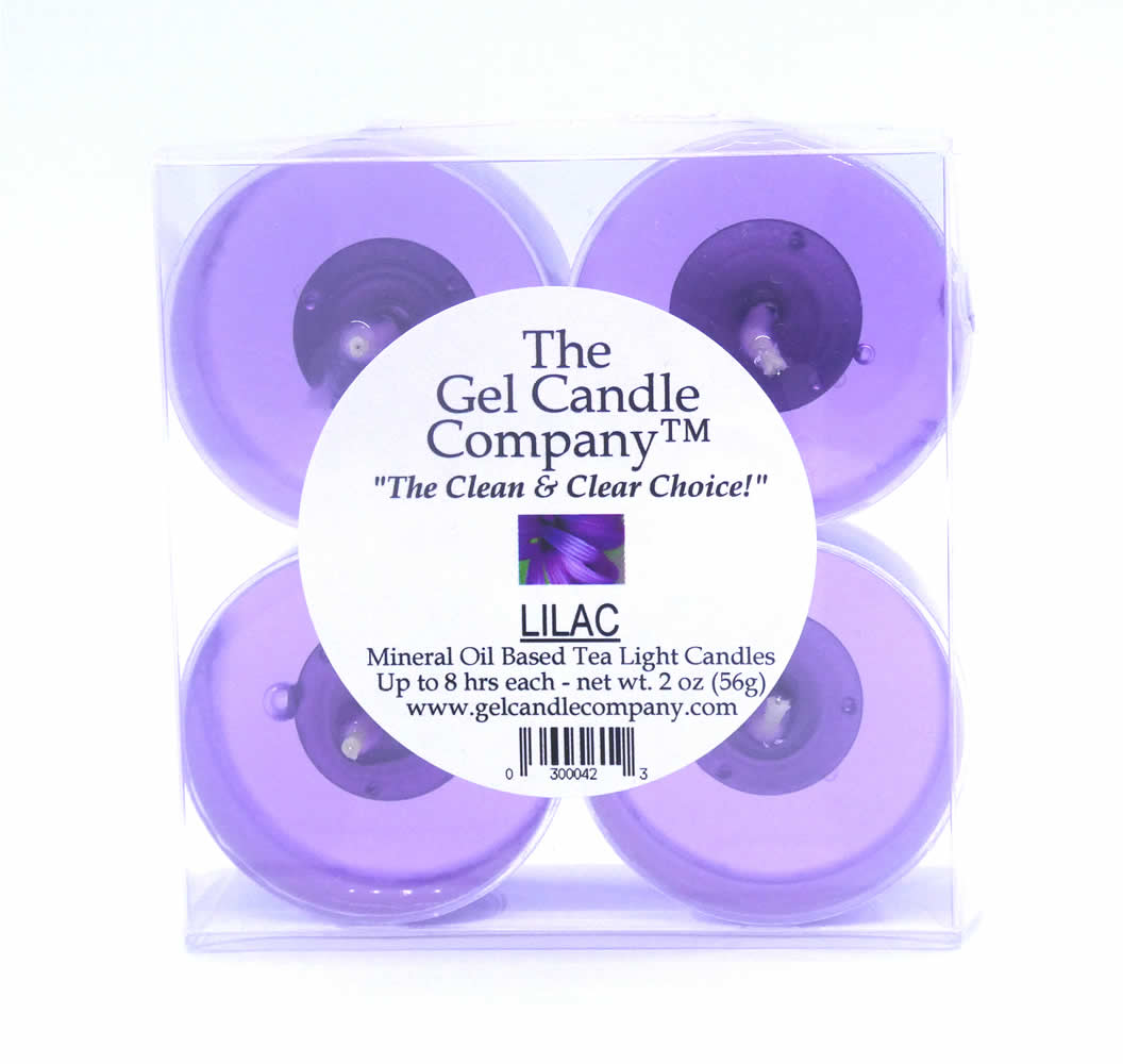 Lilac Scented Gel Candle Tea Lights - 4 pk.