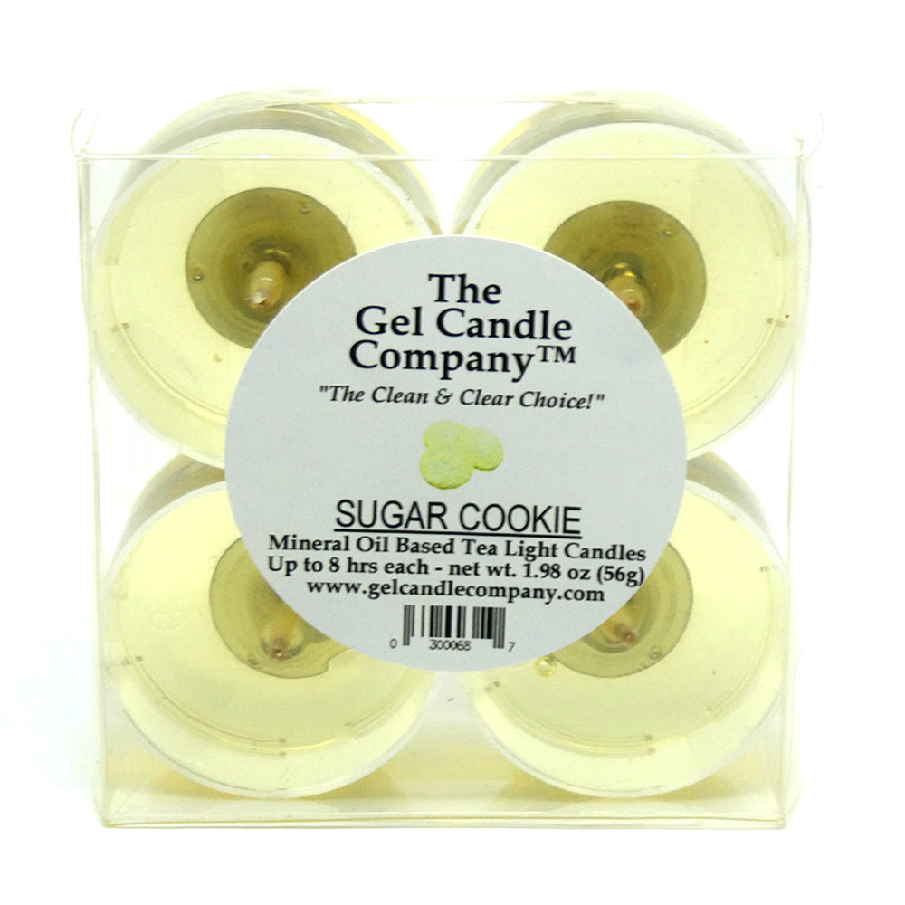 Sugar Cookie Scented Gel Candle Tea Lights - 4 pk. - Click Image to Close