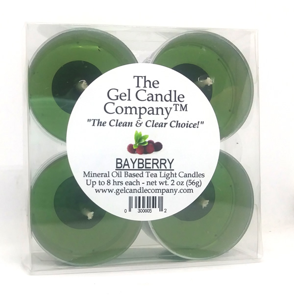 Bayberry Scented Gel Candle Tea Lights - 4 pk. - Click Image to Close