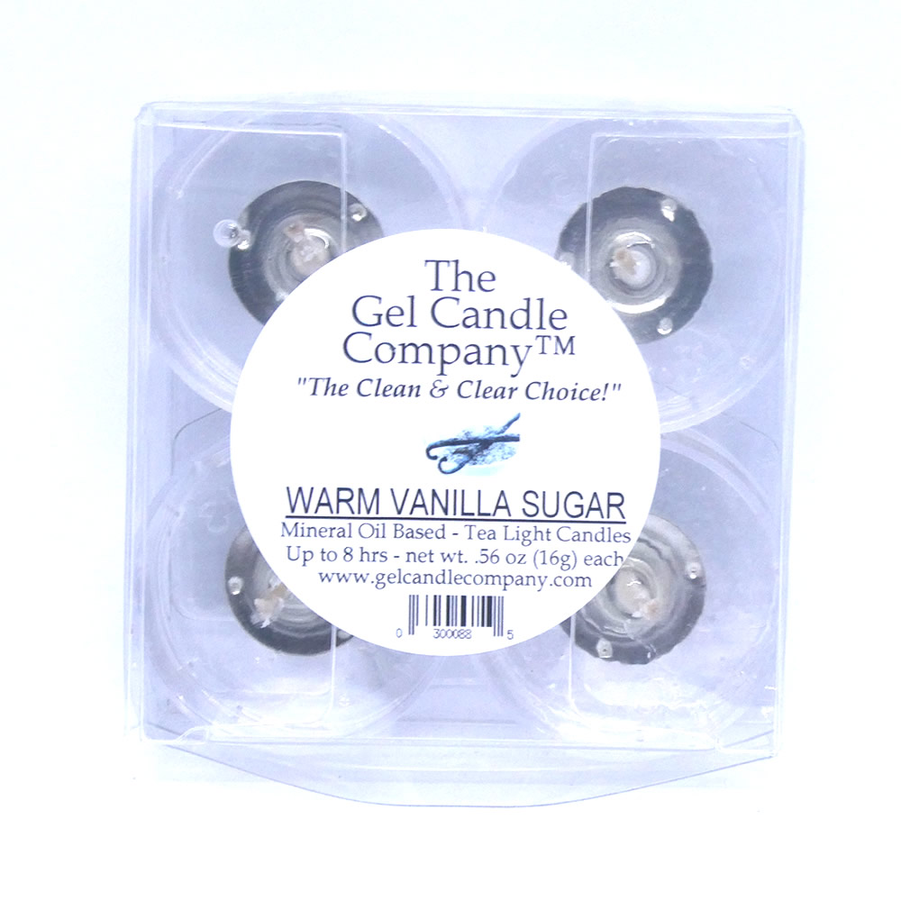 Warm Vanilla Sugar Scented Gel Candle Tea Lights - 4 pk.