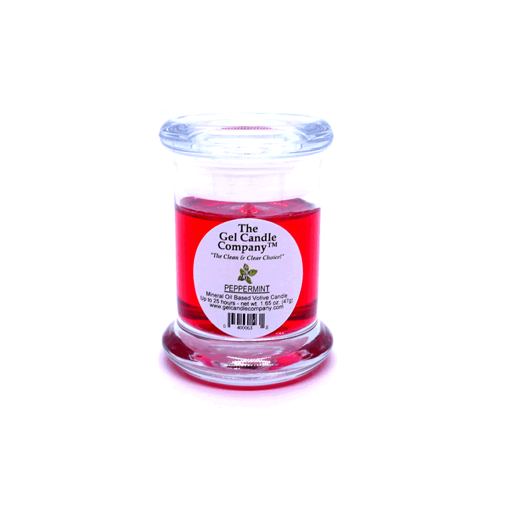 Peppermint Scented Gel Candle Votive - Click Image to Close