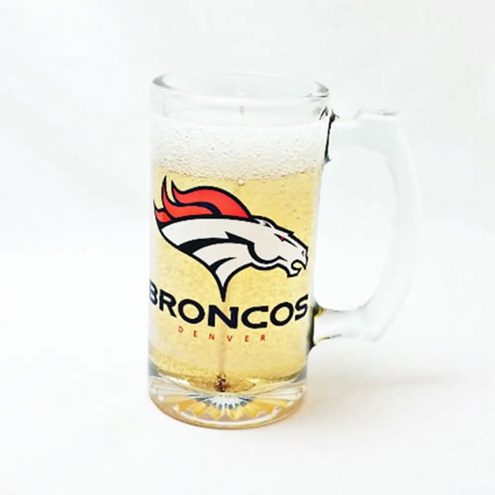 Denver Broncos Beer Gel Candle - Click Image to Close
