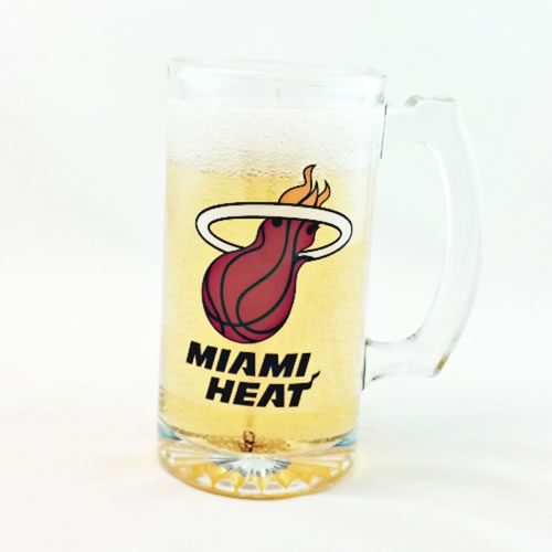 Miami Heat Beer Gel Candle - Click Image to Close