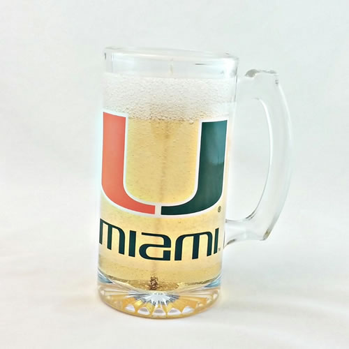 University of Miami Hurricanes Beer Gel Candle - Click Image to Close