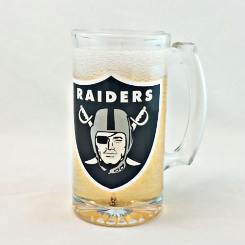 Oakland Raiders Beer Gel Candle - Click Image to Close