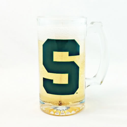 Spartan Michigan State Beer Gel Candle Mug Glass - Click Image to Close