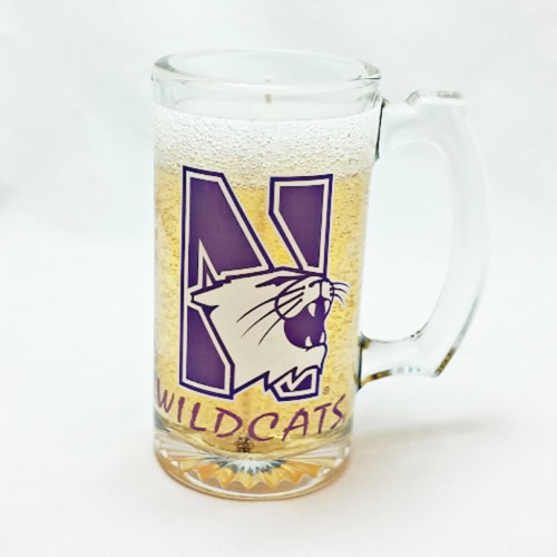 Northwestern Wildcats University Beer Gel Candle - Click Image to Close