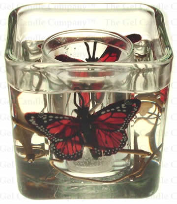 Butterfly Gel Candle - Red