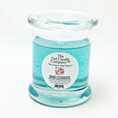 Baby Powder Scented Gel Candle up to 120 Hour Deco Jar - Click Image to Close
