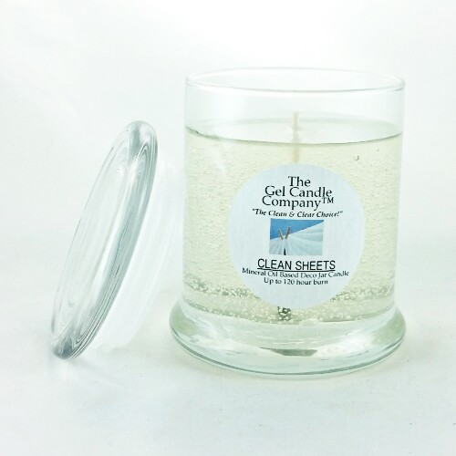 Clean Sheets Scented Gel Candle up to 120 Hour Deco Jar - Click Image to Close