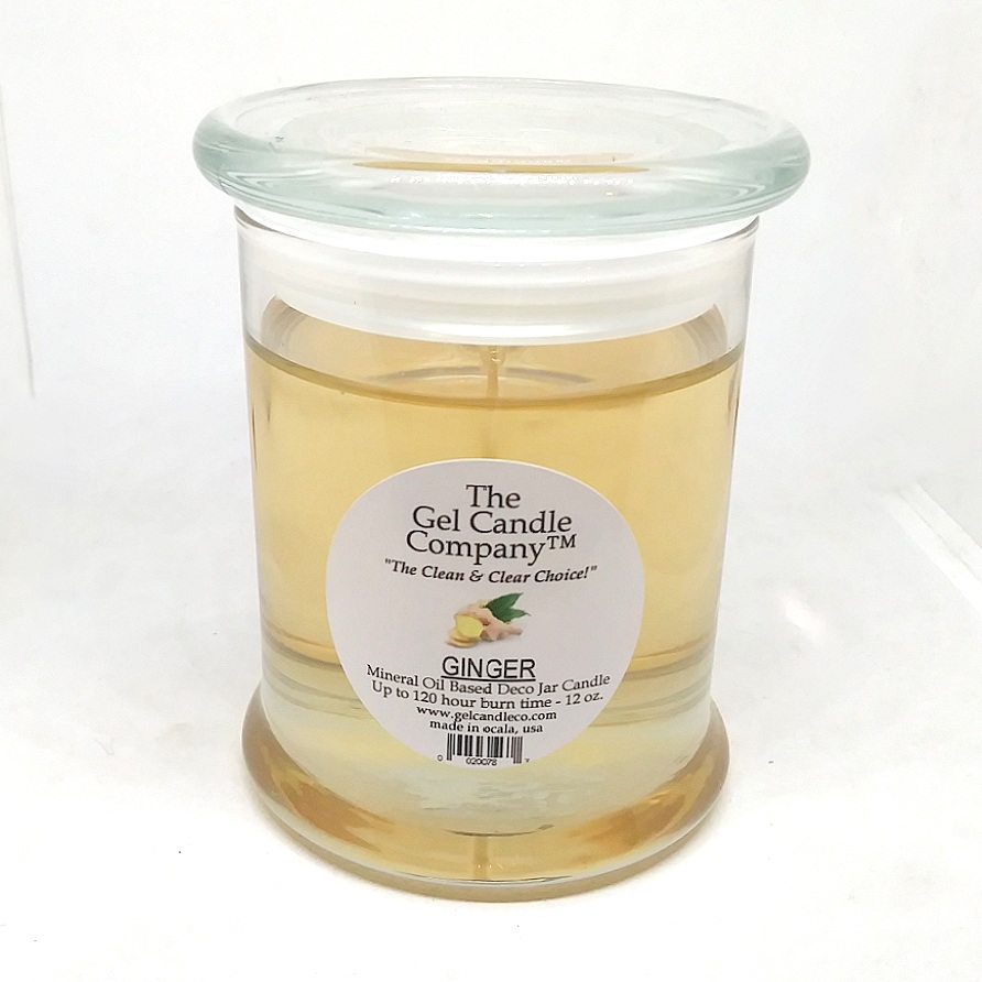 Ginger Scented Gel Candle up to 120 Hour Deco Jar - Click Image to Close