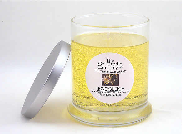 Honeysuckle Scented Gel Candle up to 120 Hour Deco Jar - Click Image to Close