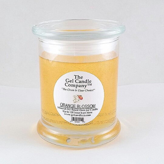 Orange Blossom Scented Gel Candle up to 120 Hour Deco Jar - Click Image to Close