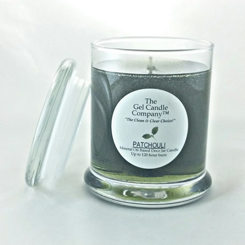 Patchouli Scented Gel Candle up to 120 Hour Deco Jar - Click Image to Close