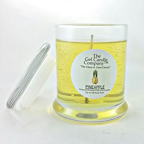 Pineapple Scented Gel Candle up to 120 Hour Deco Jar - Click Image to Close