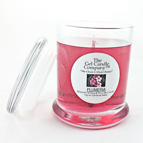 Plumeria Scented Gel Candle up to 120 Hour Deco Jar - Click Image to Close