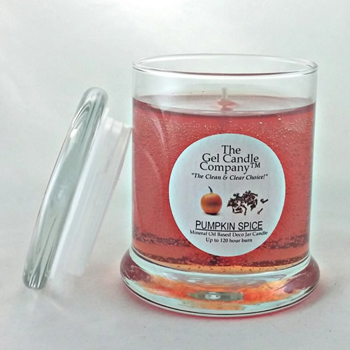 Pumpkin Spice Scented Gel Candle up to 120 Hour Deco Jar - Click Image to Close