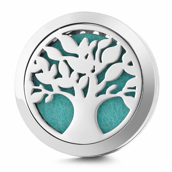 Tree Of Life Stainless Steel Aroma Vent Diffuser 30mm With Pads - Click Image to Close