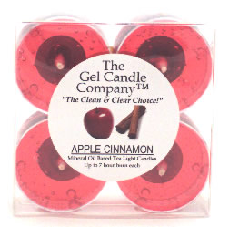 Apple Cinnamon Scented Gel Candle Tea Lights - 4 pk.
