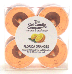 Florida Oranges Scented Gel Candle Tea Lights - 4 pk.