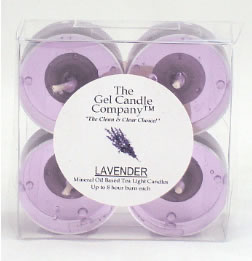 Lavender Scented Gel Candle Tea Lights - 4 pk.