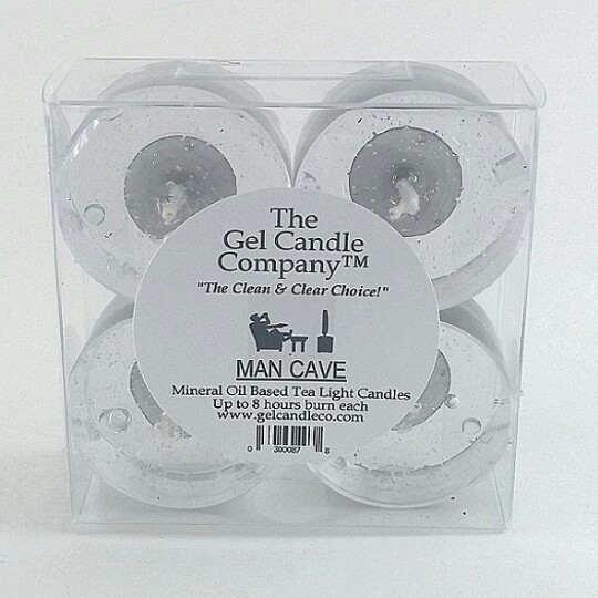 Man Cave Scented Gel Candle Tea Lights - 4 pk. - Click Image to Close