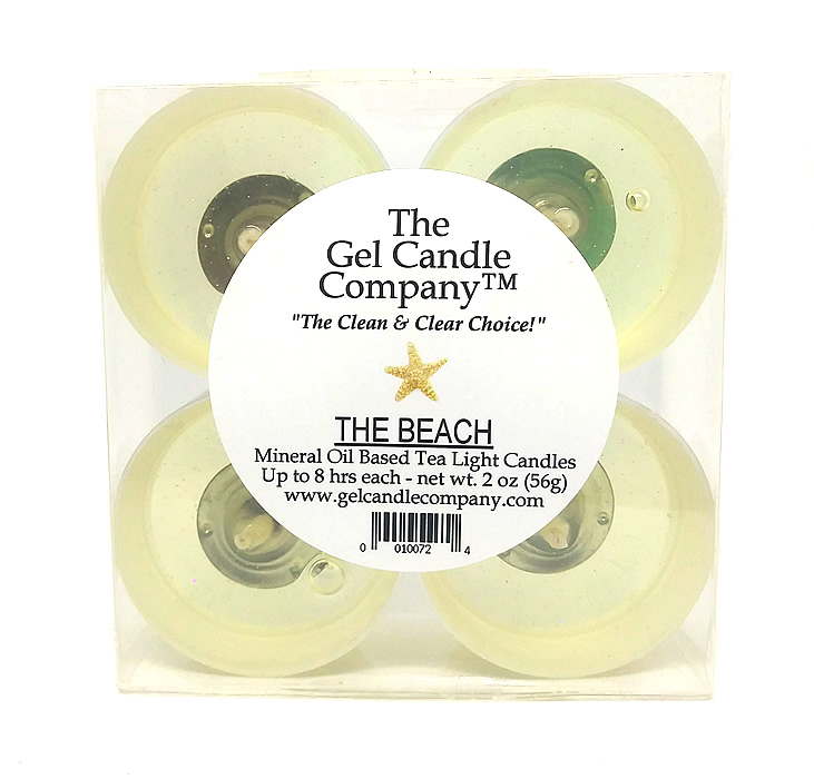 The Beach Scented Gel Candle Tea Lights - 4 pk.