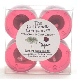 Sandalwood Scented Gel Candle Tea Lights - 4 pk. - Click Image to Close