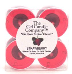 Strawberry Jam Scented Gel Candle Tea Lights - 4 pk.