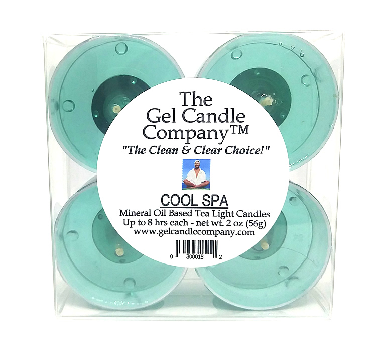 Cool Spa Scented Gel Candle Tea Lights - 4 pk. - Click Image to Close
