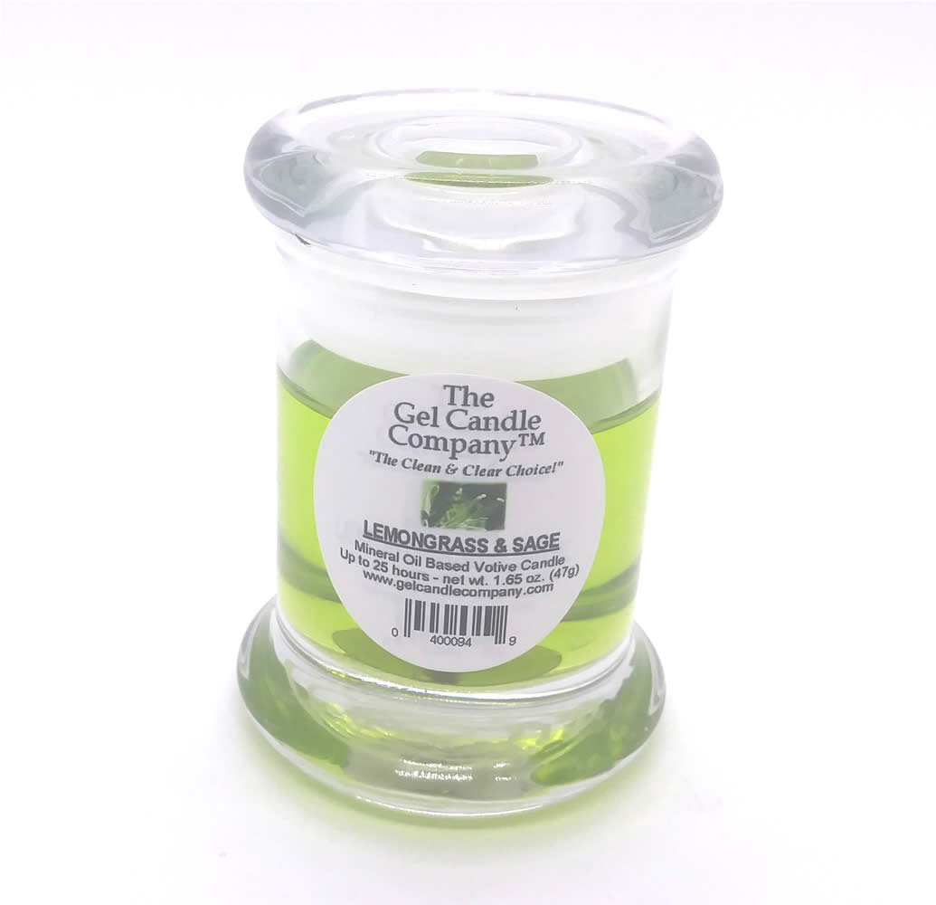 Lemongrass and Sage Scented Gel Candle Votive - Click Image to Close