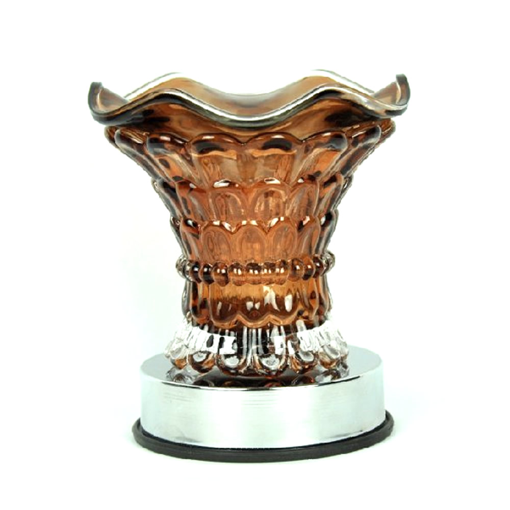 (image for) BROWN - Glass Touch Base Activation Glass Warmer For Melts And Oils